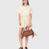 Patterned shirt with croquet trim