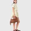 Patterned shirt with croquet trim