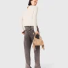 Pearl collar ribbed sweater Pearl collar ribbed sweater