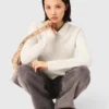 Pearl collar ribbed sweater Pearl collar ribbed sweater