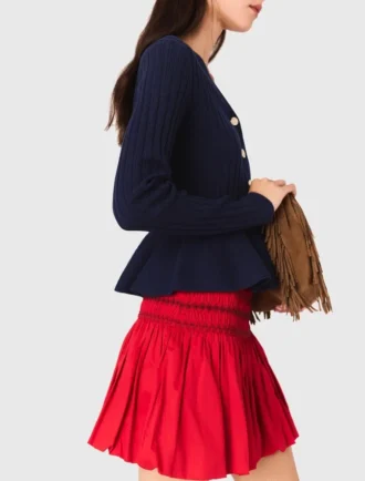Peplum waist cardigan