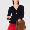 Fringed M bag in suede Fringed M bag in suede