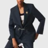 Pinstripe suit jacket