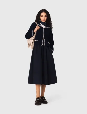 pinstripe tailored midi skirt 1 330x434 - Pinstripe tailored midi skirt