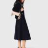 Pinstripe tailored midi skirt