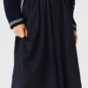 Pinstripe tailored midi skirt