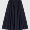 Pinstripe tailored midi skirt