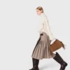 Pleated checked midi skirt Pleated checked midi skirt