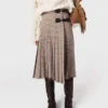 Pleated checked midi skirt Pleated checked midi skirt