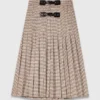 Pleated checked midi skirt Pleated checked midi skirt