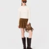 Pleated corduroy mini skirt Pleated corduroy mini skirt