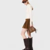 Pleated corduroy mini skirt Pleated corduroy mini skirt