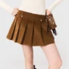 Pleated corduroy mini skirt Pleated corduroy mini skirt