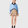 Pleated cotton shorts Pleated cotton shorts