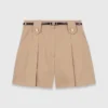 Pleated cotton shorts Pleated cotton shorts