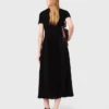 Pleated maxi dress with polo collar Pleated maxi dress with polo collar