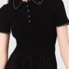 Pleated maxi dress with polo collar Pleated maxi dress with polo collar