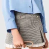 Pleated skirt with poplin details Pleated skirt with poplin details