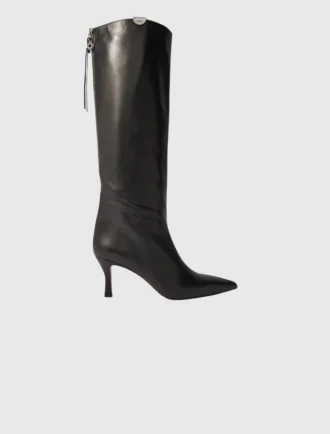 Pointed-toe leather boots Pointed-toe leather boots