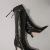 Pointed-toe leather boots