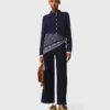 Polo cardigan with removable trims
