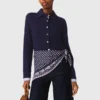 Polo cardigan with removable trims