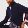 Polo cardigan with removable trims