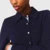 Polo cardigan with removable trims