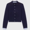 Polo cardigan with removable trims