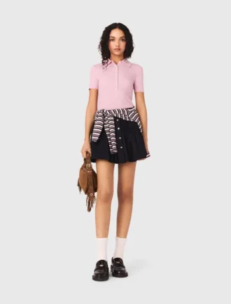 Polo collar ribbed sweater Polo collar ribbed sweater