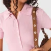 Polo collar ribbed sweater Polo collar ribbed sweater