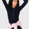 Polo collar ribbed sweater Polo collar ribbed sweater
