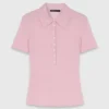 Polo collar ribbed sweater Polo collar ribbed sweater