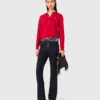 Polo collar sweater with embroidery Polo collar sweater with embroidery