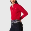 Polo collar sweater with embroidery Polo collar sweater with embroidery