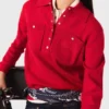 Polo collar sweater with embroidery Polo collar sweater with embroidery