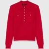Polo collar sweater with embroidery Polo collar sweater with embroidery