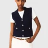Polo knit cardigan