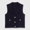 Polo knit cardigan