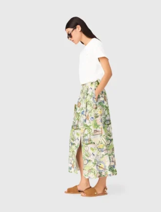 Printed maxi skirt with shorts