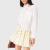 Printed skirt with rickrack trim