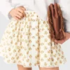 Printed skirt with rickrack trim