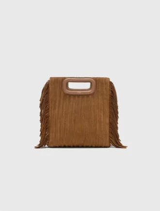 Quilted suede M bag
