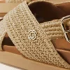 Raffia-effect flat sandals Raffia-effect flat sandals