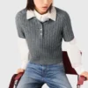 Removable beaded collar sweater Removable beaded collar sweater