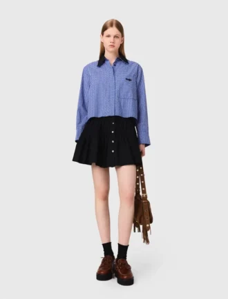 Removable collar rhinestone shirt