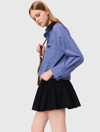 Removable collar rhinestone shirt