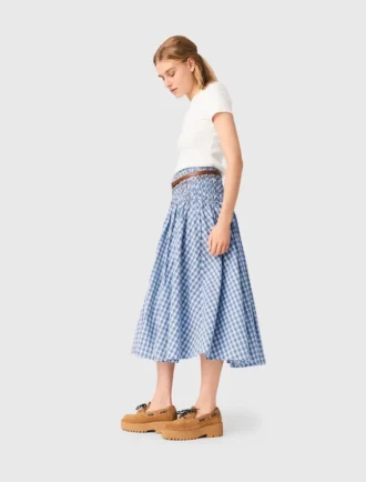 Rhinestone cotton maxi skirt