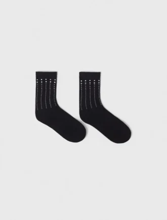 Rhinestone cotton socks