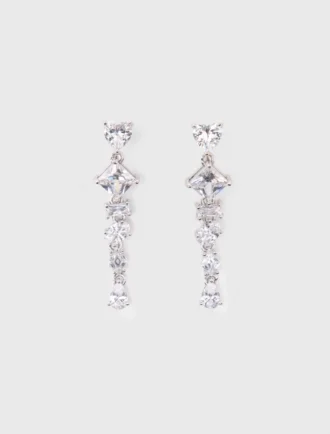 Rhinestone heart earrings
